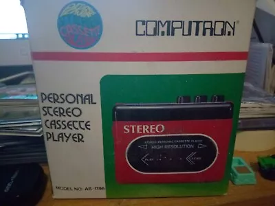 Computron Personal Stereo Cassette Player Walkman With Headphones Nib Vintage  • $29.99