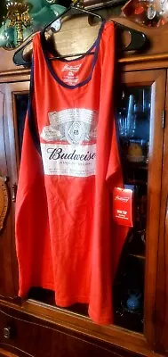 Budweiser Shirt Mens Size 3XL Red King Of Beer Tank Top Sleeveless Activewear • $12