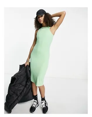 Asos JJXX Premium Jersey Racer Neck Midi Dress Green BNWT 12 • £9.99