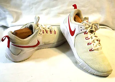 Nike Air Zoom Hyperace 2 Volleyball Shoes Womens Size 9 White Red AA0286-106 • $17.99