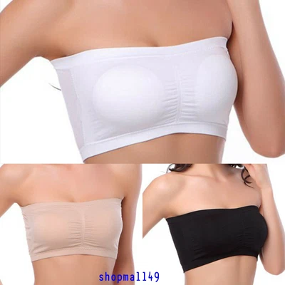 £7.08 • Buy 1/2/3pcs Women's Ladies Boob Tube Bra Strapless Bandeau Elastic Crop Top S-3XL