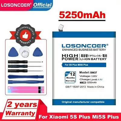 LOSONCOER 5250mAh BM37 Battery For Original Xiaomi Mi 5S Plus Mi5s Plus Battery • $32.12