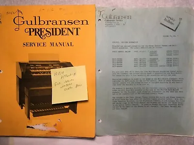 $35.50 • Buy Gulbransen President Service Manual + Appendix For Ser Nos Over 8000 + Updates 