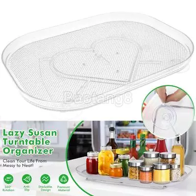 Lazy Susan Turntable Refrigerator Spice Rack Kitchen Fridge Organizer Storage • £9.99