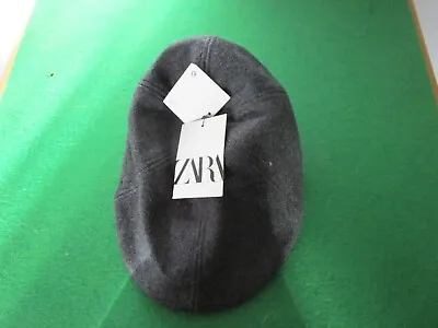 Zara Charcoal Wool Blend Cap - Brand New • £3.99