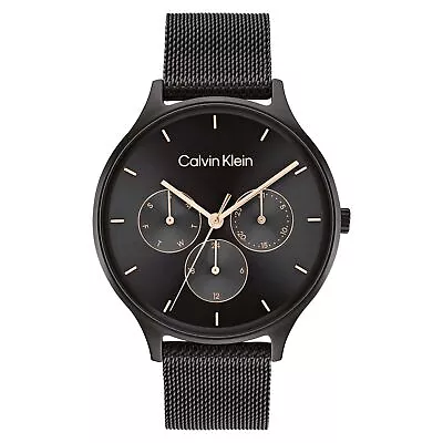 Calvin Klein Black Mesh Women's Multi-function Watch - 25200105 • $261