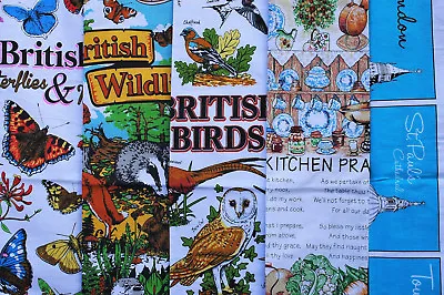  100% Cotton Picture Tea Towels - Dogs - Owl - Moths - Animals - Birds - Places  • £3.50