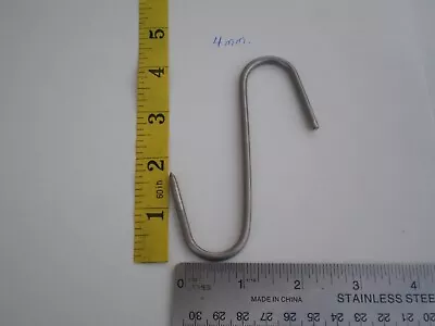 10 Pcs. Heavy Duty Stainless Steel Medium Meat/poultry S Hooks 4  X 4mm. • $15.99