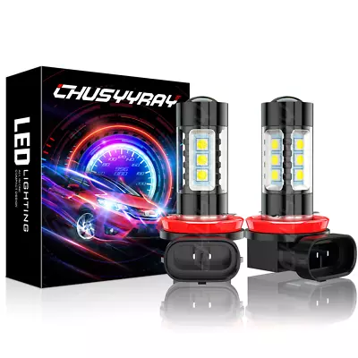 LED Fog Light Bulbs H8 H16 H11 Fog Light Bulb White 6500K High Power DRL Lamps • $9.99