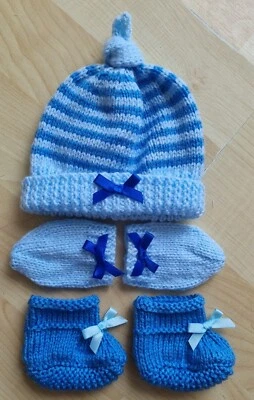 £5.99 • Buy HAT, MITTENS & BOOTEES Set To Fit 17-19 Inch Baby Doll/Baby Annabell (25)
