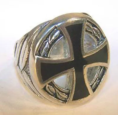 DELUXE IRON CROSS CIRCLE SILVER BIKER RING BR234 Mens RINGS Jewelry NEW CROSSES • $16.24