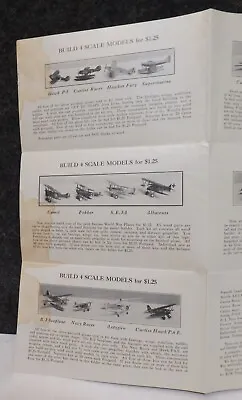 Vintage 1933 Chicago World's Fair Toy Hawk Model Aeroplanes 1/4 Scale Catalog • $25