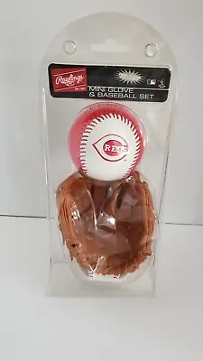 Cincinatti Reds Rawlings Mini Glove And Baseball Set With Stand • $23.99