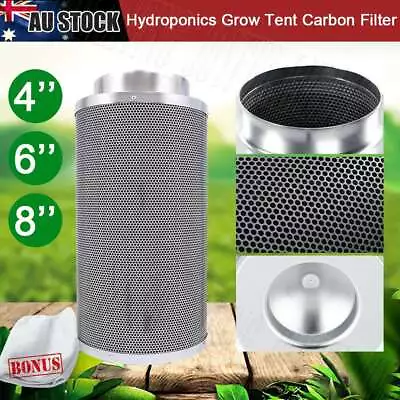 4/6/8 Inch Grow Tent Ventilation Air Ducting Odor Carbon Filter Inline Fan Combo • $54.55