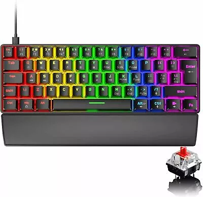 60% Wired Mechanical Gaming Keyboard RGB Backlit And Wrist Rest For PC • $49.99