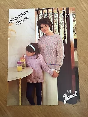 Jarol Knitting Pattern E897 Girl’s Lady’s Sweater Ribbed Welts/Frills 24-42” DK • £1.59