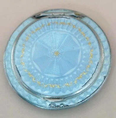 £66.33 • Buy Antique  Austria Solid Sterling Silver Double Guilloche Enamel Snuff Compact Box