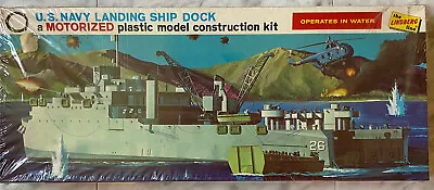 1960s Vintage LINDBERG U.S. Navy Landing Ship Dock Motorized For Water Model Kit • $399.99