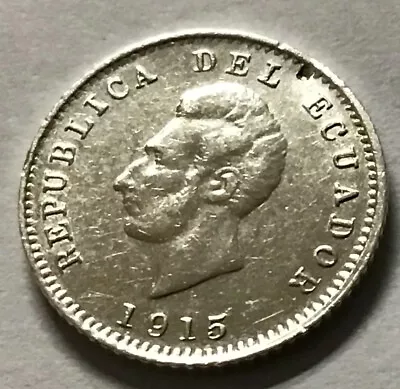 1915 Ecuador 1/2 Decimo De Sucre Silver • $10