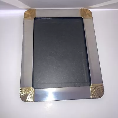 Vintage Two Toned 5” X 7” Picture Frame Silver/gold Metal Rectangle Art Deco • $14