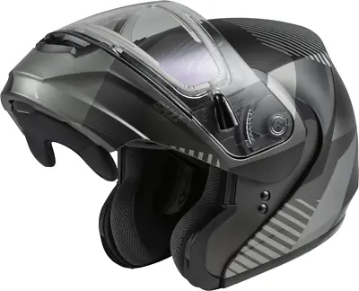GMAX MD-04S Modular Snowmobile Helmet W/ Electric Shield - Medium - Silver/Black • $239.95