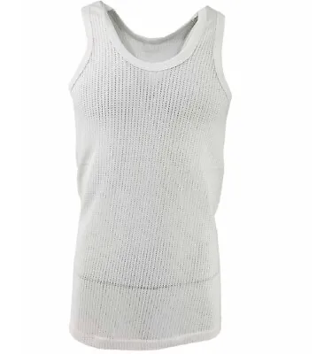 Mens Vest Top Payden Shirt 100% Cotton Mesh Fishnet String Summer Tops Shirts • £5.45