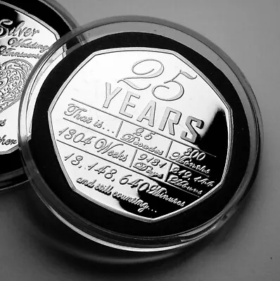 ON OUR 25th SILVER WEDDING ANNIVERSARY Commemorative In Capsule. Gift/Present • £8.99