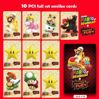 $15.99 • Buy 10PCS Super Mario 3D World Bowser’s Fury Amiibo NFC Tag Cards For Switch