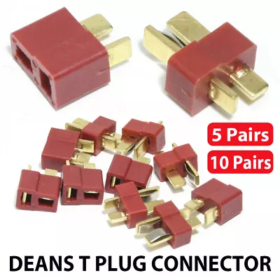 5-10 Pair Deans Style T Plug Male Female Pair Connector For RC LIPO Battery UK • £3.63