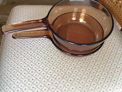 Vintage Visions Corning Ware Amber 1.5 L & 7” Waffle Skillet No Lids • $14.99