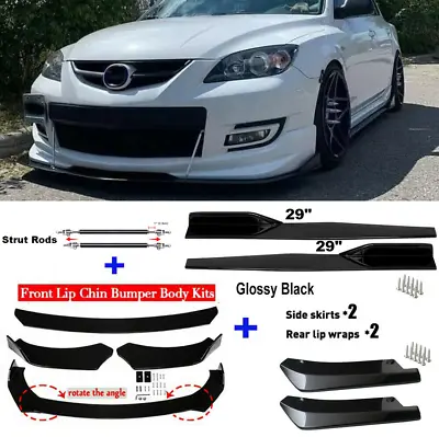 For Mazda 6 Front Bumper Lip Spoiler Splitter Kit+Side Skirt+Rear Lip+Strut Rods • $38