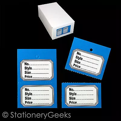 £5.22 • Buy 1000 Blue Clothes Garment Tickets Perforated Clothing Price Stock Tags Tagging