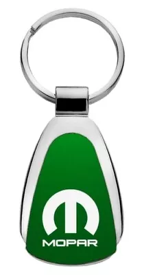 Genuine Mopar Aqua Green Logo Metal Chrome Tear Drop Key Chain Ring Fob • $10.95