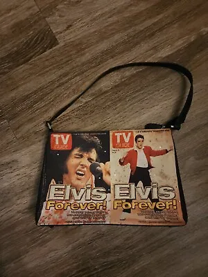 Ashley M  Elvis Forever  TV Guide Cover Rhinestone Purse Embroidered Bag Clutch • $18.99