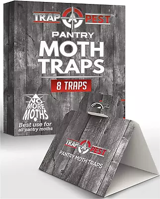 Pantry Moth Traps Safe Glue With Pheromones 8 Pack Effective Adhesive Non Toxic • $13.17