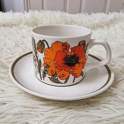 £4.41 • Buy Vintage J & G Meakin Poppy Cup & Saucer Studio Design J&G Tea Coffee Replacement