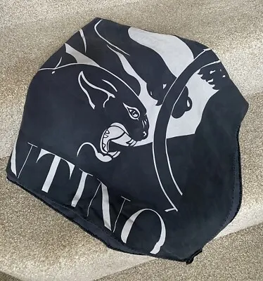 VALENTINO Vintage 100% Silk Scarf Rare Grey Jaguar Print Made In Italy 35  • £34.99