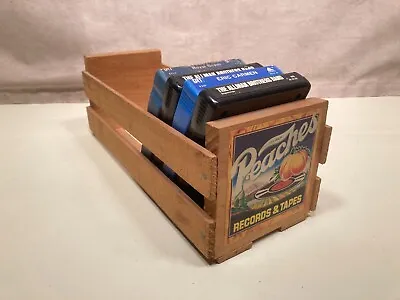 Vintage Peaches Wooden 8-track Storage Crate (approx 13 X 5 ) • $19.99