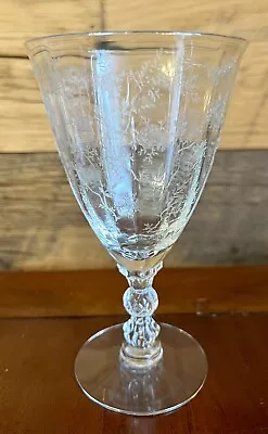 Fostoria Chintz Low Water Goblet 6 1/4” Wine Glass Vintage Stem • $9.99