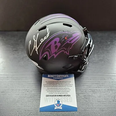 Ed Reed Signed Baltimore Ravens Eclipse Mini Helmet Beckett COA  • $199.99