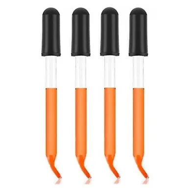 Set Of 4 Medicine Art Essential Oils Eye Glass Dropper Pipette 4  Curved Tip 1ml • $6.99