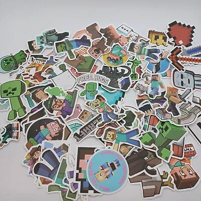 Minecraft Stickers 100 Pc Vinyl Waterproof Laptop Water Bottle Video Game Decals • $9.98