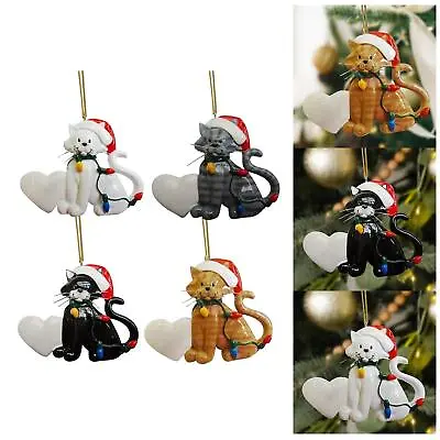 Christmas Cat Ornament Party Indoor Outdoor Xmas Tree Hanging Decorations • $15.55