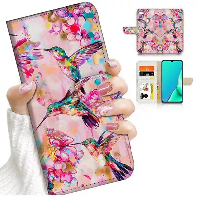 ( For Oppo A73 ) Flip Wallet Case Cover PB24505 Flower Bird • $12.99