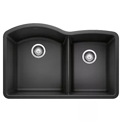 BLANCO Anthracite 440179 DIAMOND SILGRANIT 60/40 Double Bowl Undermount Kitchen • $479