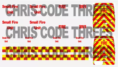 Code 3 Fire Adhesive Vinyl Decals Mercedes 1/43 & 1/50 - Small Fire Unit • £8.50