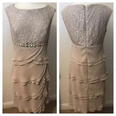 £15 • Buy Jessica Howard Beige Dress With Waist Detail Size 12