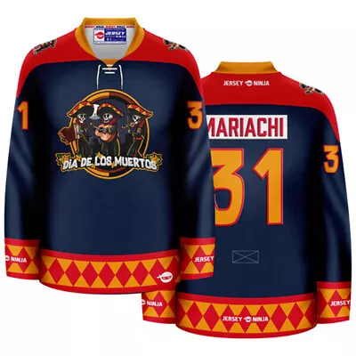 Dia De Los Muertos Mariachi Band Hockey Jersey • $134.95