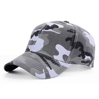 Men Camouflage EU Outdoor Army Camo Hat Baseball Cap Women Trucker Oct23 • £8.75