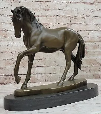 Bronze Sculpture Hand Made Statue Animal Signed Mene Racing Horse Figurine SALE • $244.65